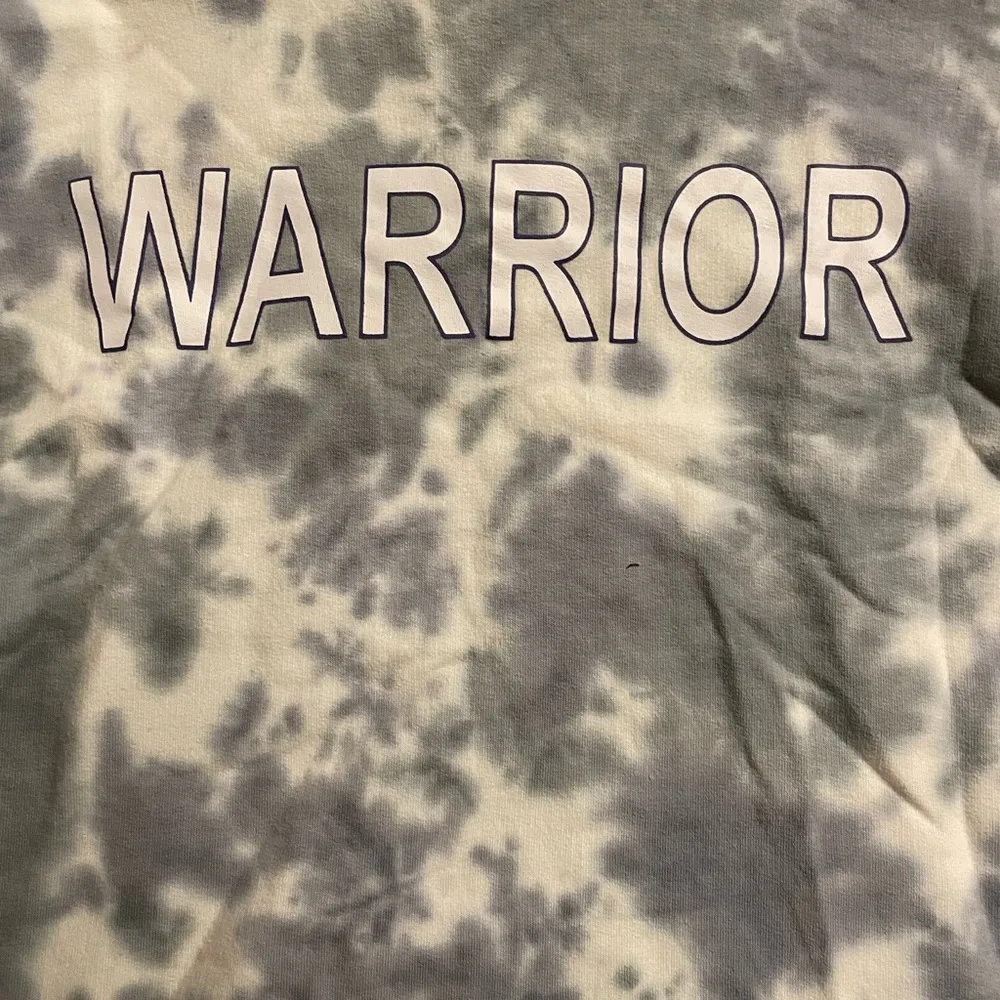 NWT Lacausa Anthropology Warrior Tie Dyed Crewneck Sweatshirt Blue Grey Size M - Image 5