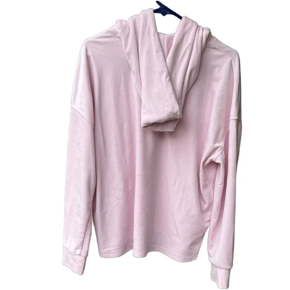DNKY women’s size medium pink velour pullover hoodie athleisure wear casual . - Image 3