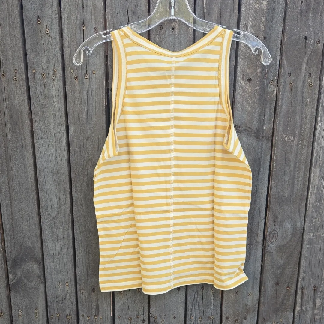 Everlane Mustard Striped Tank Top - Image 3