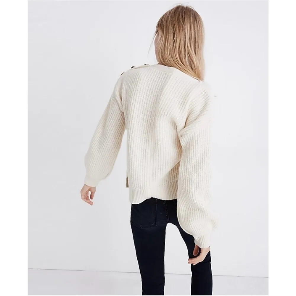 Madewell Boatneck Button-Shoulder Sweater - Image 4