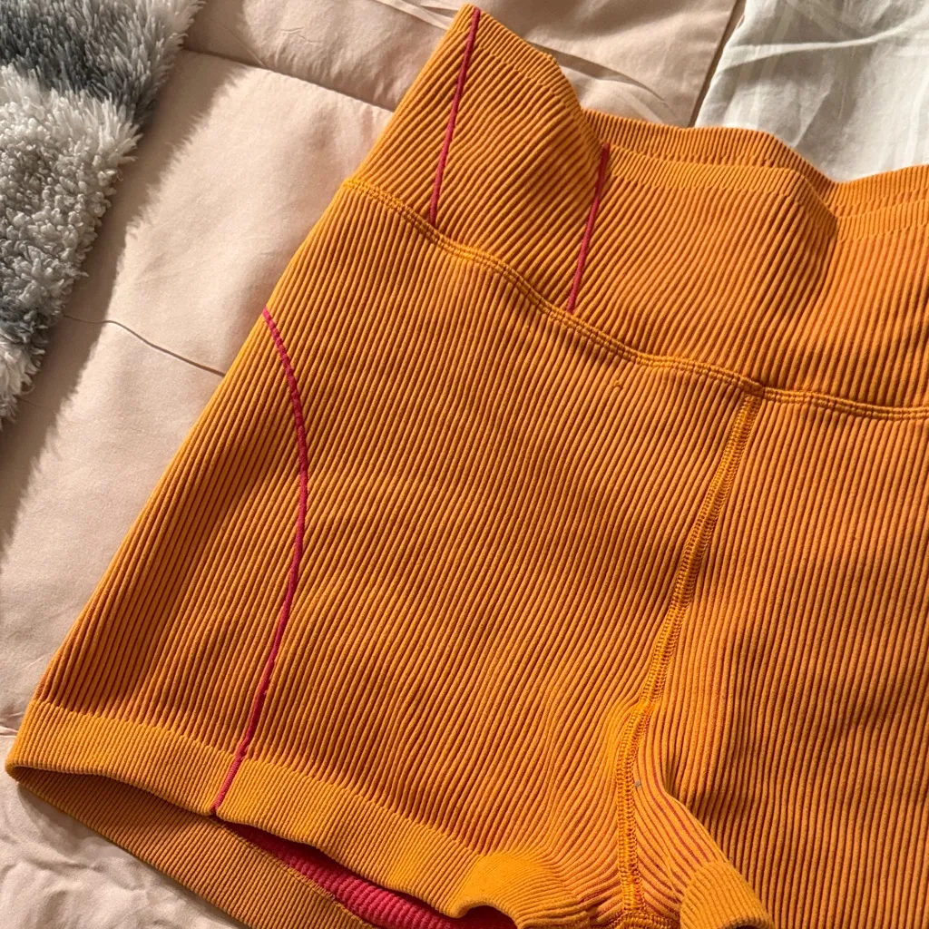 Orange & Pink Spandex Shorts Size L - Image 2