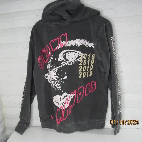 Shawn Mendes Tour Pullover Sweater Hoodie 2019 Spell Out Embroidered Rose S Grey - Image 2