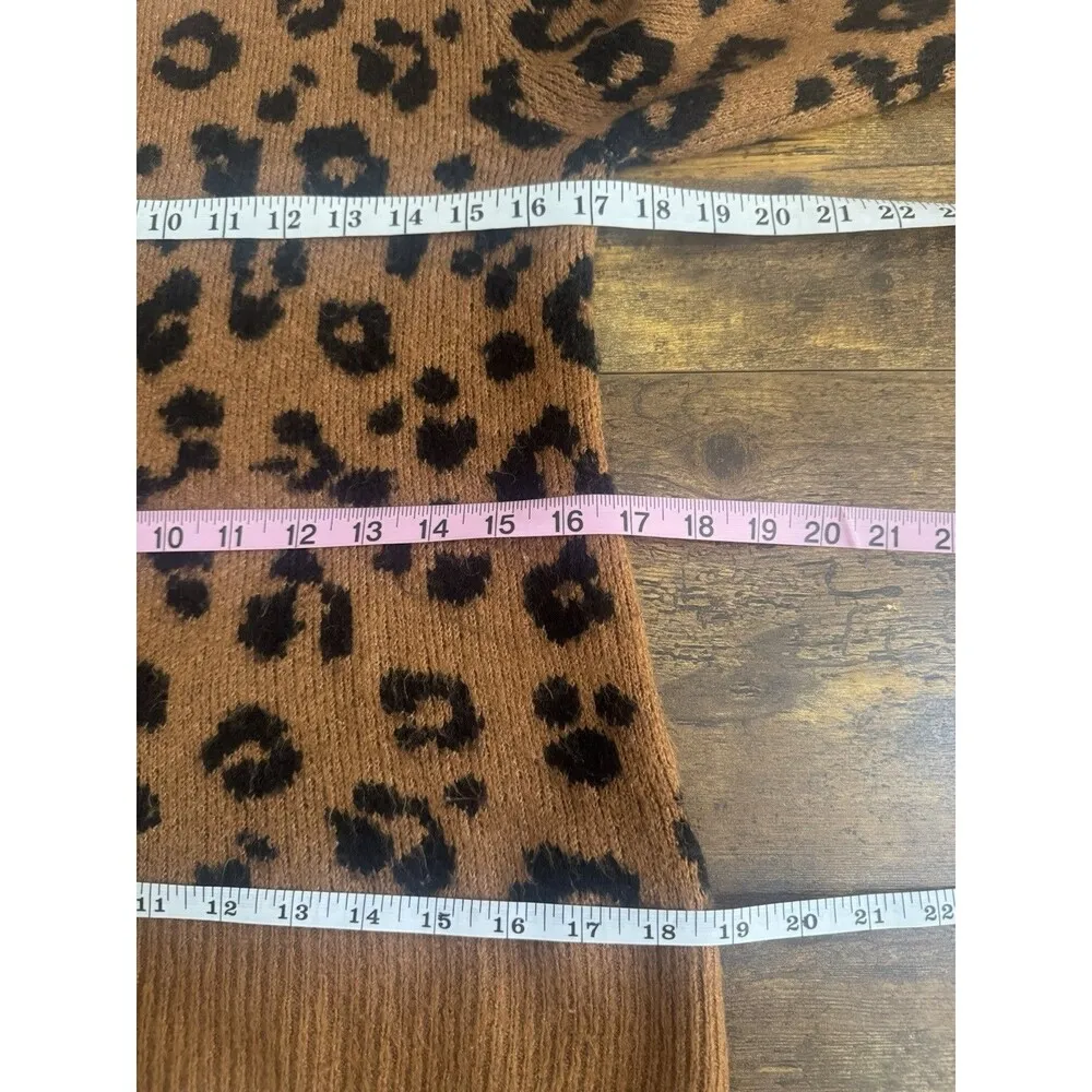 Old Navy Womens Sweater Sz Small Long Sleeve Animal Cheetah Safari Neutral Boho - Image 12