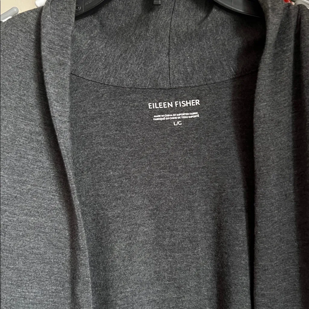 Eileen Fisher Cozy Tencel Stretch Jersey Kimono Cardi Dark Grey Large New Tags - Image 3