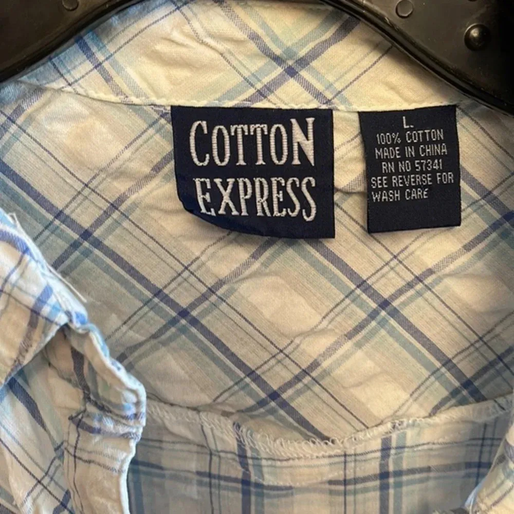 NWOT Cotton Express Blue White Shirt - Image 2