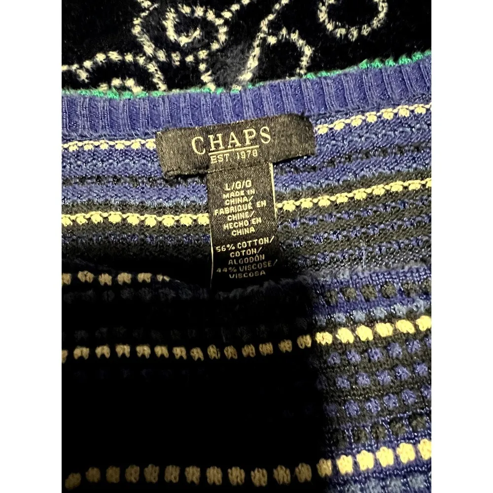 Chaps size large womens top shades of blue sleeveless knit - Image 6
