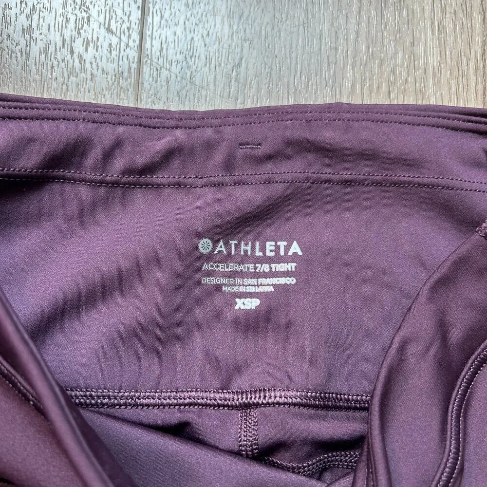 Athleta Accelerate 7/8 Tight Crop Leggings in Agate Purple Size XS LIKE NEW - Image 7