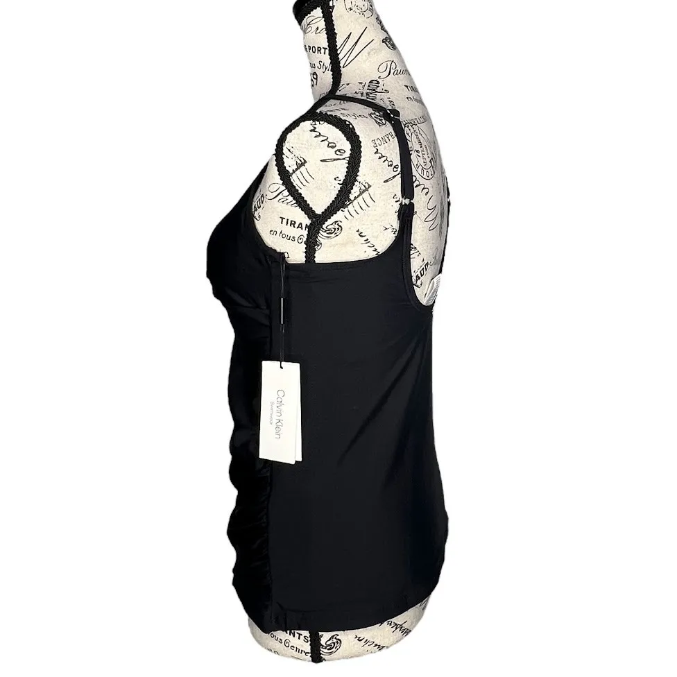 Calvin Klein LARGE Black Tankini Twist Front 4-Way Stretch 50+ SPF Swim Suit - Image 3