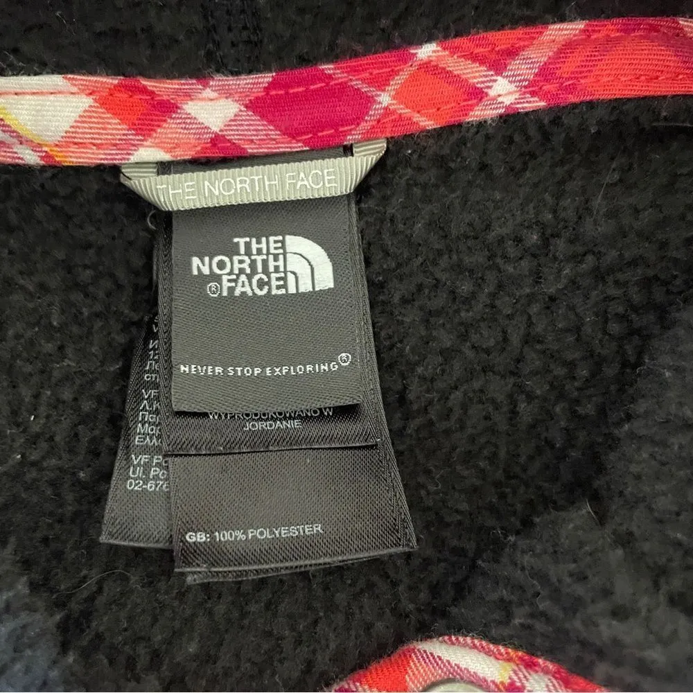 The North‎ Face Black Plaid Hoodie size XS Fleece Long Sleeve Hooded Sweatshirt - Image 5