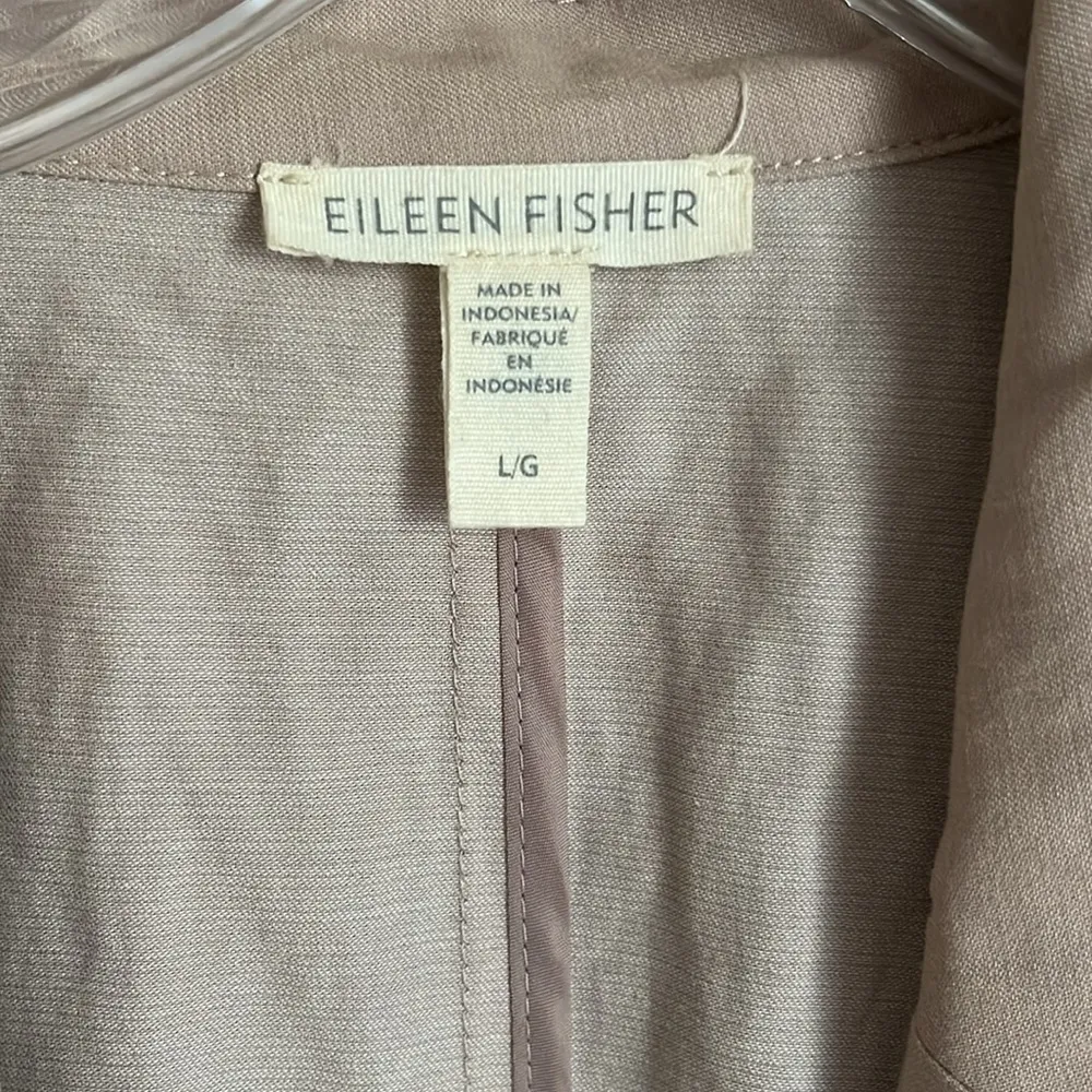 Eileen Fisher Organic Cotton Tan Blazer Size Large - Image 5