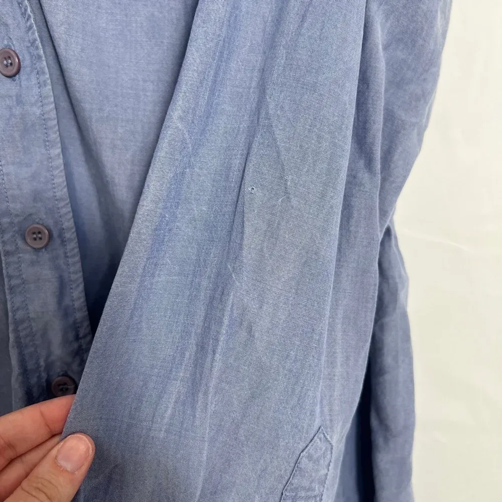 Pendleton Women's  Blue Long Sleeve Button Up Shirt Size‎ L Tall Stained - Image 10