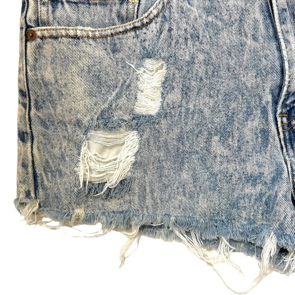 Vintage Levi’s Acid Wash Denim Cut Off Short - Image 2