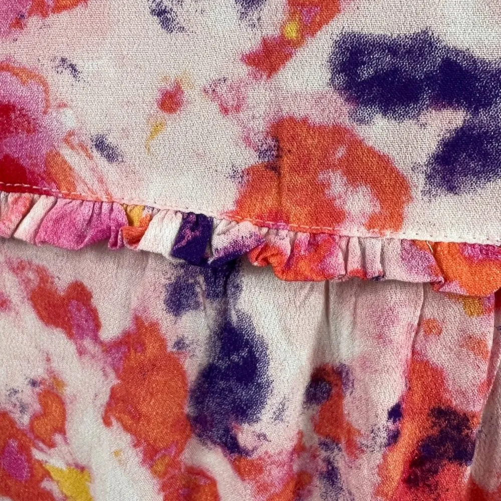 Betsey Johnson Dress 12 Sunset Floral Pink Yarrow Faux Wrap 3/4 Slv V-Neck NWT - Image 11