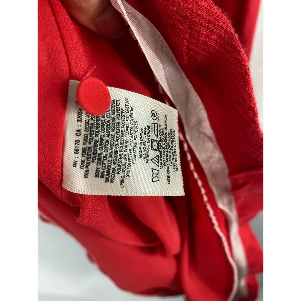 Anthropologie Maeve red dress lattice flare size 0 - Image 6