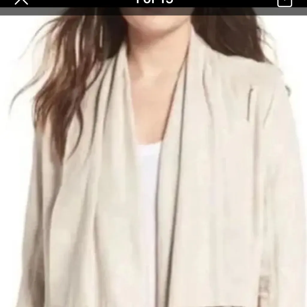 BLANK NYC  Cream Suede Drape Jacket - Image 3
