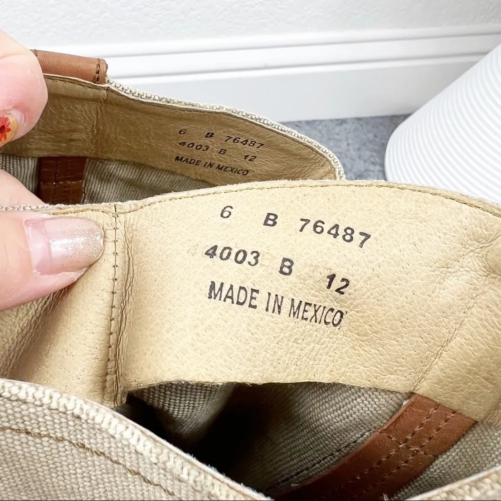 Frye Melissa Canvas and Leather Tall Boots Brown Size 6 - Image 10