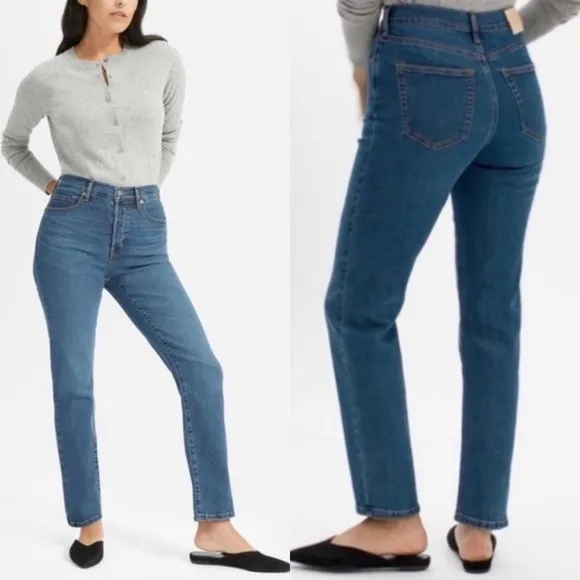 Everlane The Authentic Stretch High-Rise Slim Straight Cigarette Jean | 28 - Image 37