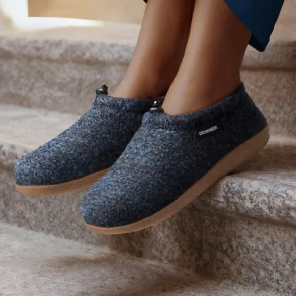 Giesswein Women’s Virgin Wool Vent Slippers Shoes Slip On in Blue Ocean 36/US 5 - Image 2