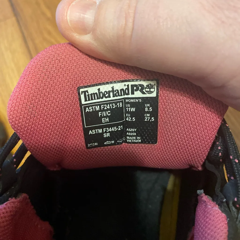 Women's Timberland PRO Powertrain EV Pink Black Composite Toe Size 11W 11 Wide - Image 6