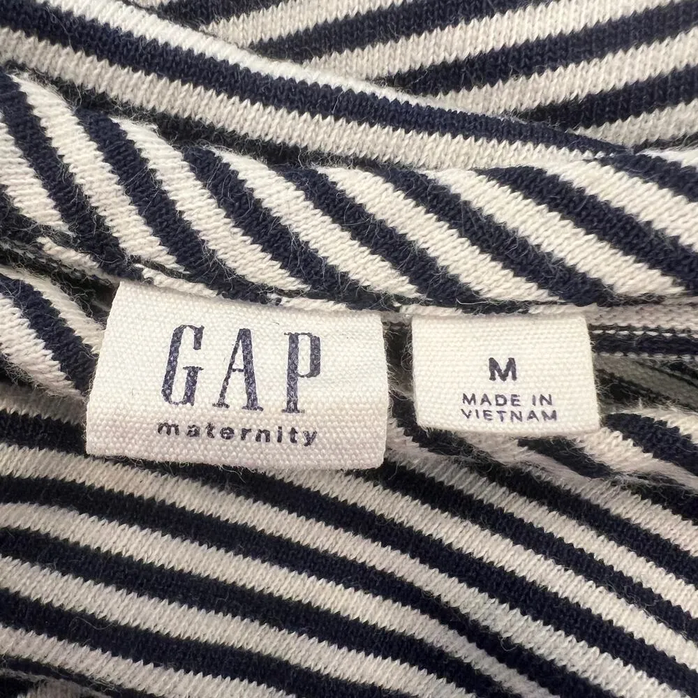 Gap Maternity navy blue & white pinstripe shift dress w/ nursing zippers Size M Size M - Image 10