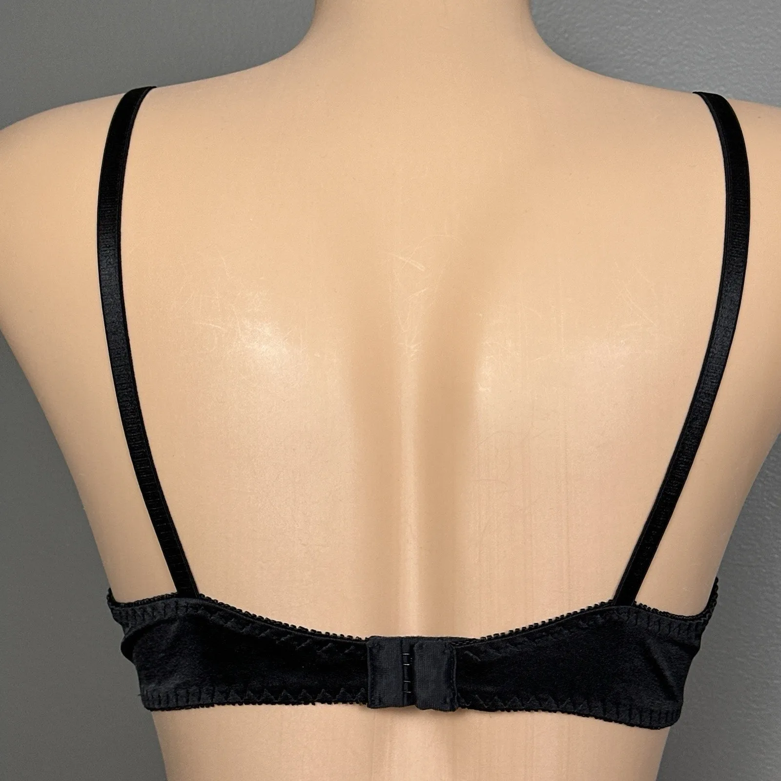 Vintage Delicates Bra Size 38 Absolutely A Black Cotton Lining Wireless Lined - Image 4