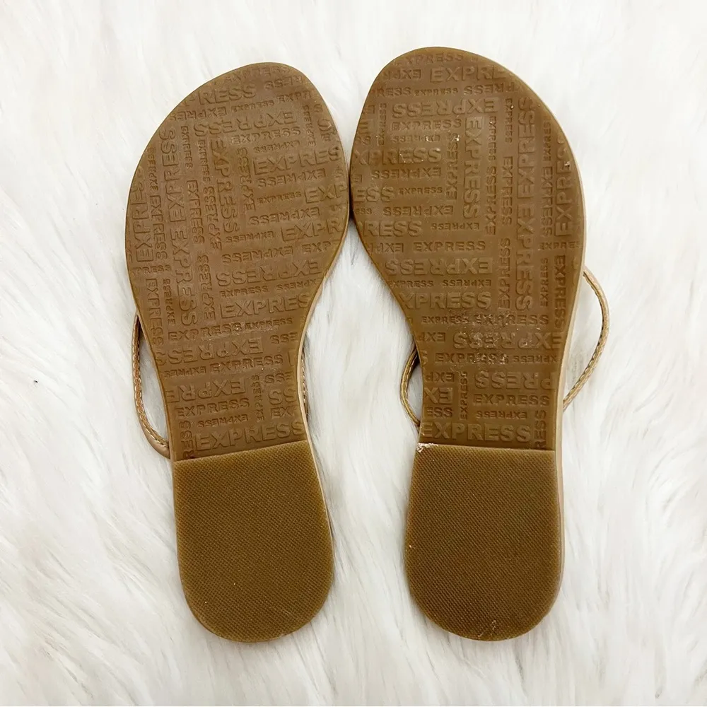 Express Tan/ Nude Braided Sandals - Image 2