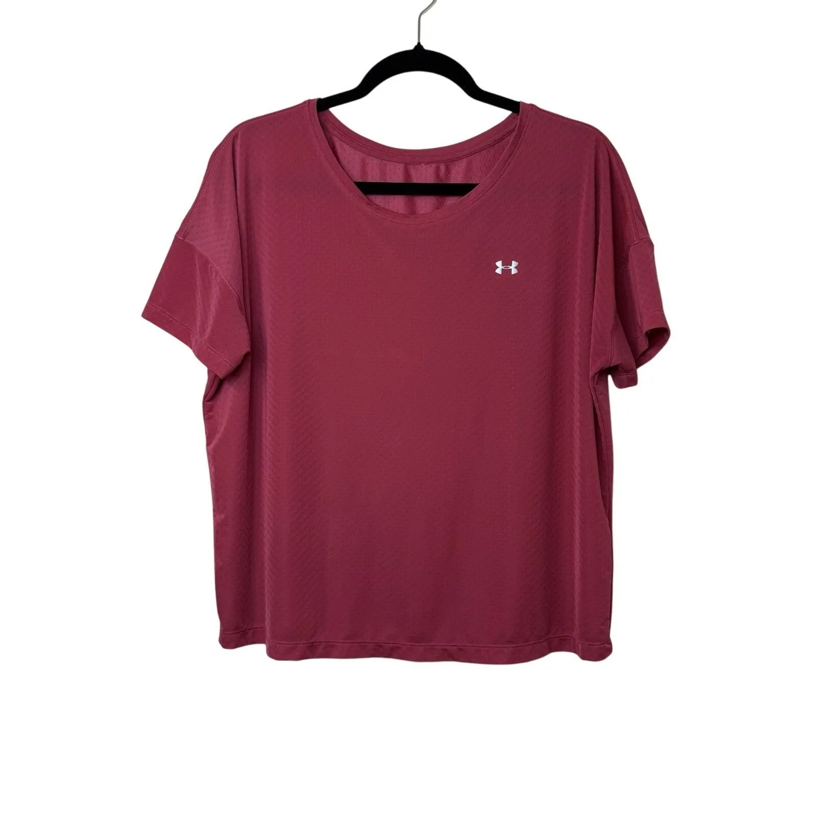 Under Armour Women's Fushia Hot Pink Work Out Gym Jersey Plus Size Top Size 2X # - Image 2