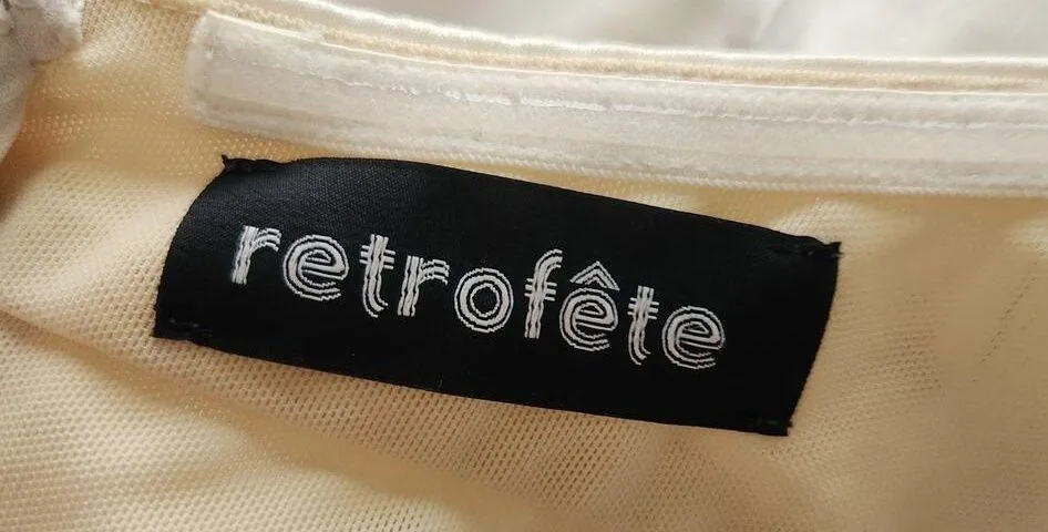 Retrofete White Strapless Asymmetrical Rhinestone Dress Size XS - Image 9