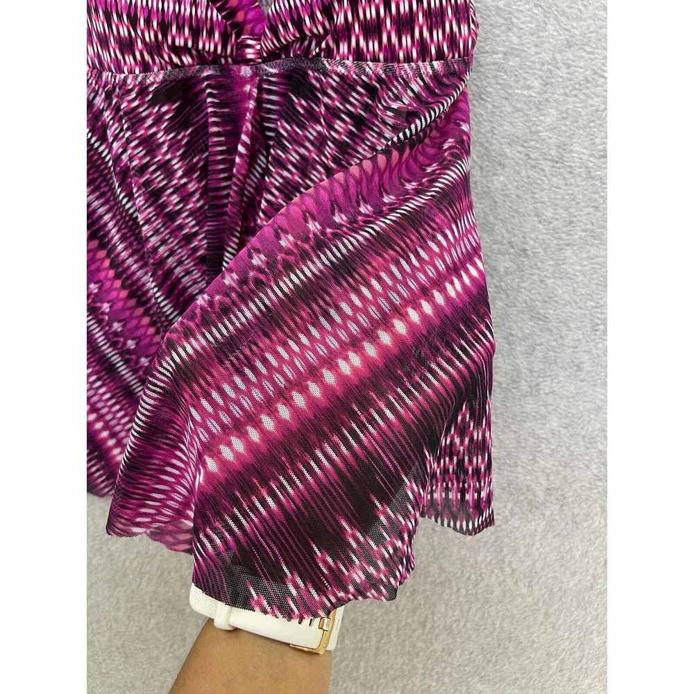 Profile by Gottex swimwear Swim top Tankini Size 6 Pink Batik Wireless Babydoll - Image 7