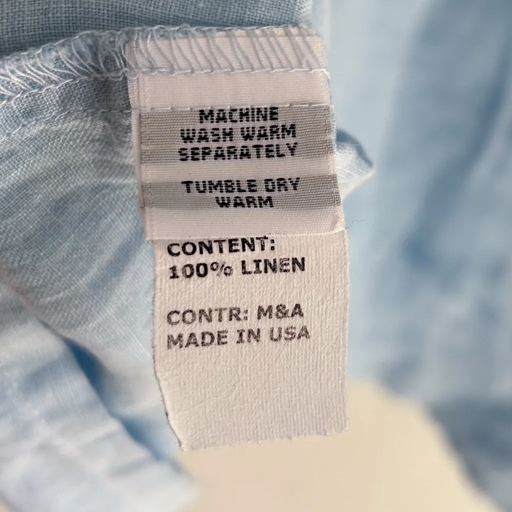 Cut Loose 100% Linen Asymmetrical Pocket Top Blue XL Made in USA - Image 4