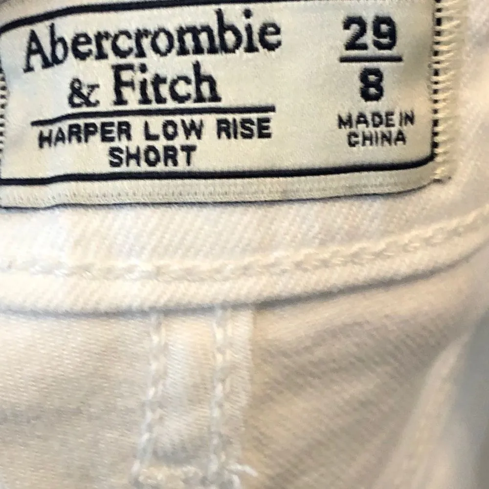 Abercrombie & Fitch White Denim Shorts - Image 8