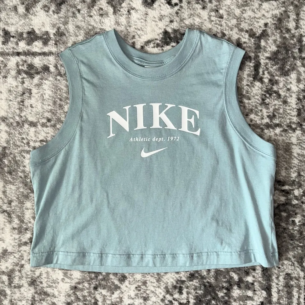 Nike Essential Retro Tank Top in Ocean Blue - Image 4