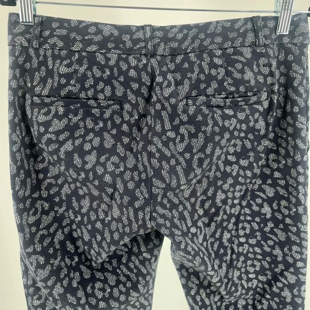 Banana Republic Women's Animal Print Flat Front Ryan Trouser Pant Navy Blue Sz 4 - Image 12