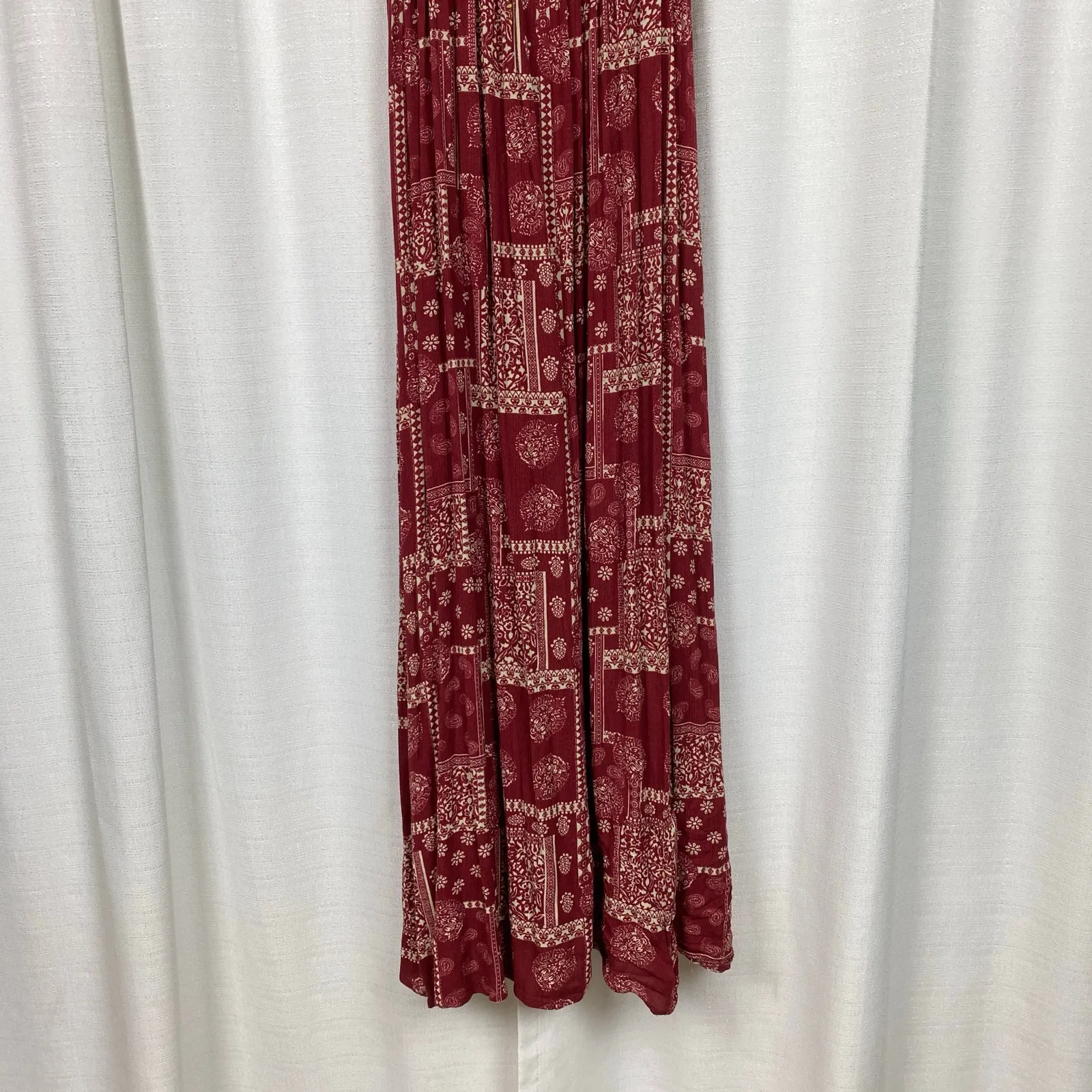 Natural Life Red Bandana Print Hadley Gauze Crinkle Maxi Dress Sz.S - Image 5