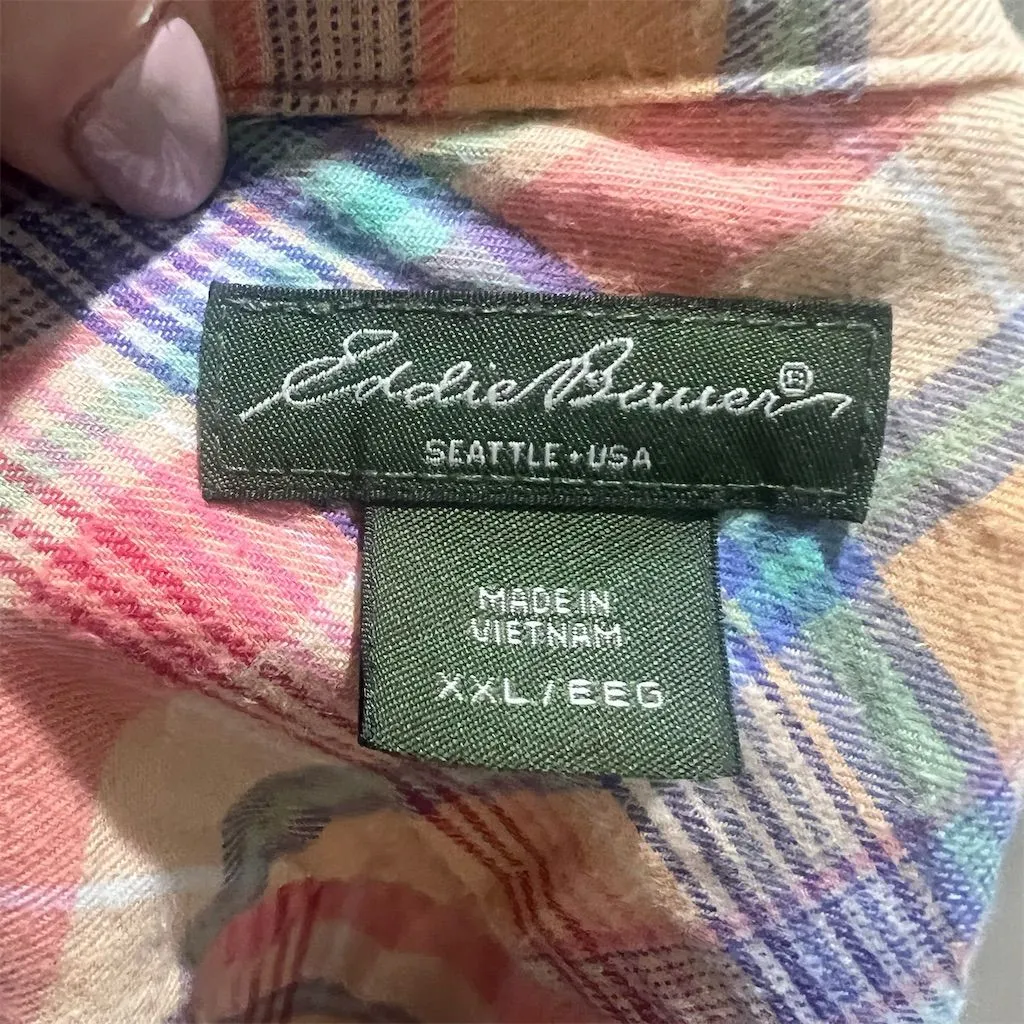 Eddie Bauer Women's 2XL Plaid Button-Up Flannel Shirt Multicolor - Image 8