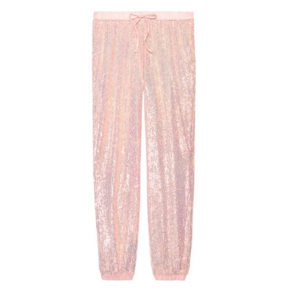 Victoria's Secret Pink Sequin Jogger Pants, New with Tags, Size Large - Image 4