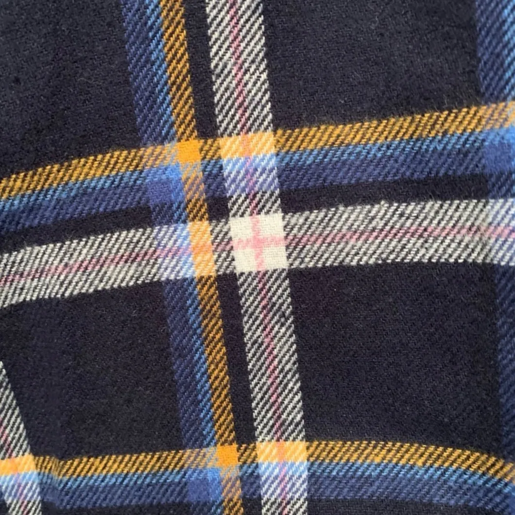 Old Navy The Boyfriend Shirt Plaid Navy Blue Yellow White Women's Size M - Image 6