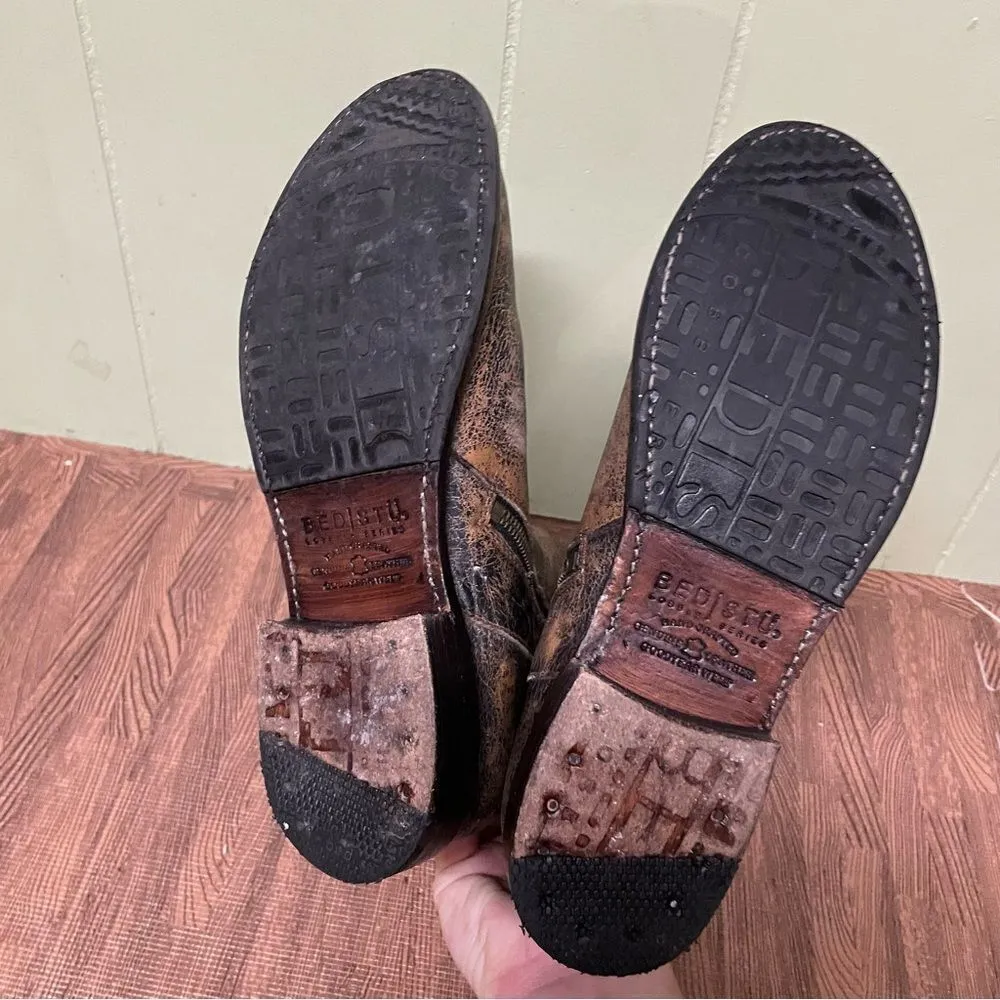 New Bed Stu Anthropologie Newark Distressed Lace‎ Up Riding Western Boots 9.5 Brown - Image 8