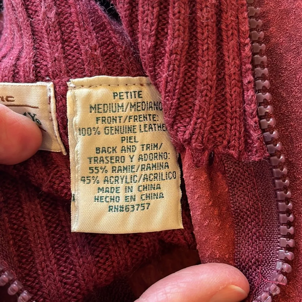 Vintage Leather Vest Red St Johns Bay Petite Medium - Image 11