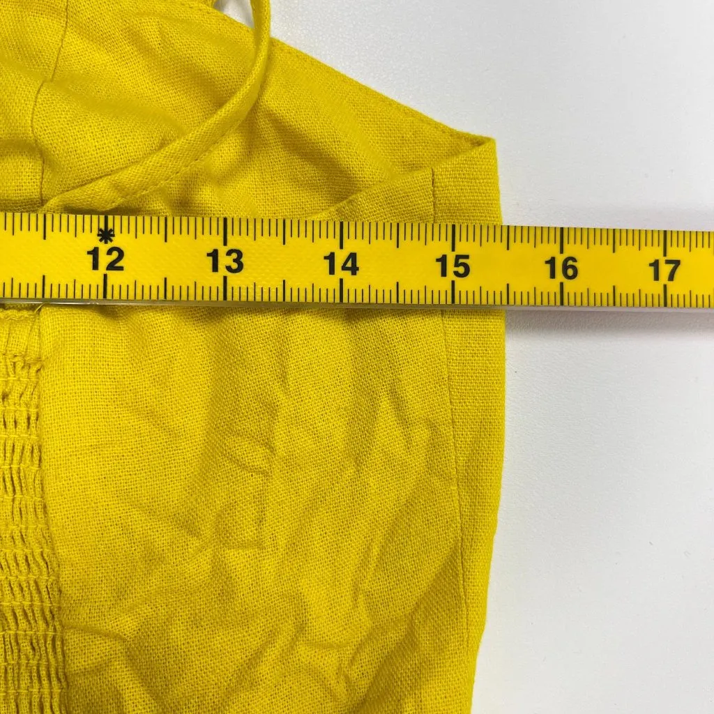 NWOT Farm Rio Yellow Linen Blend Bow-Knot Sleeveless Mini Dress Size M - Image 13