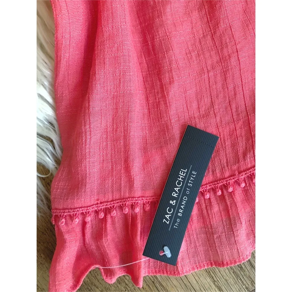 NWT Zac + Rachel Pink Crochet Trim Top - Image 6