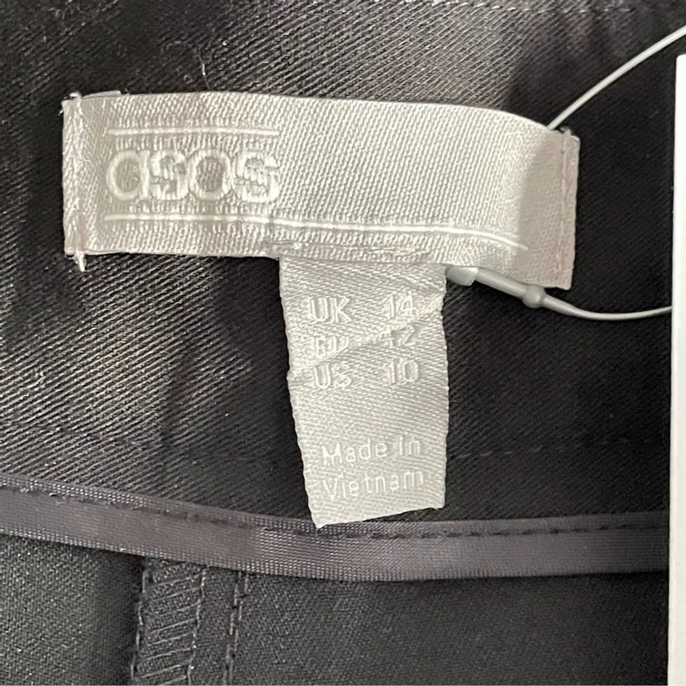 ASOS women black short pants culottes high rise wide leg Sz 10 - Image 7