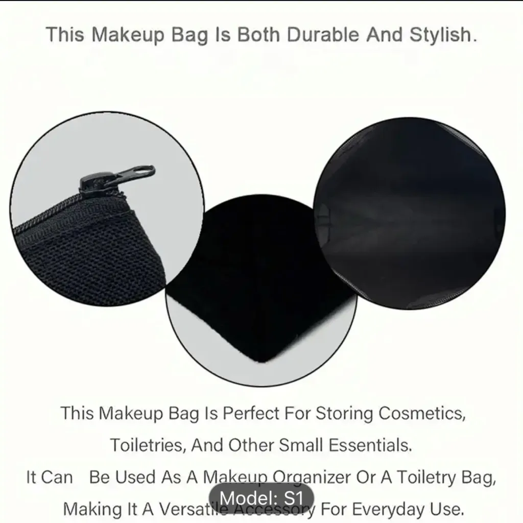 Black Polyester Medication Organizer Bag with Zipper Closure - Image 7