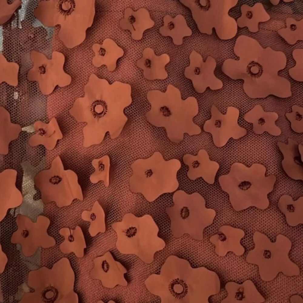 Anthropologie Eva Franco 3D Floral Halter Top Burgundy Cherry color size small - Image 9