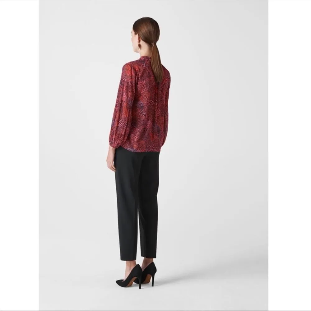 Whistles Abstract Animal Print Blouse sz 4 Red - Image 2