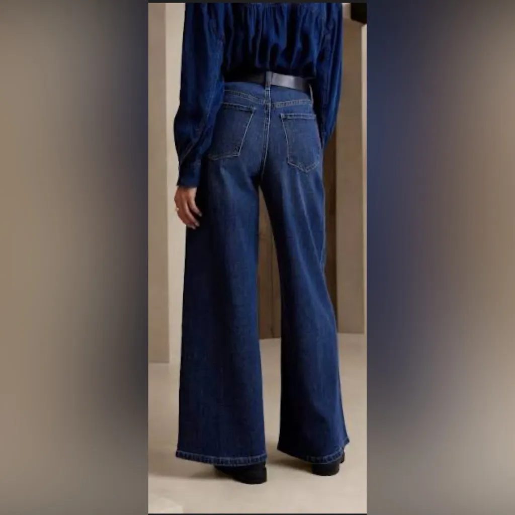 Banana Republic Pleated Wide-Leg Jean NEW NWT size 27/4 - Image 2