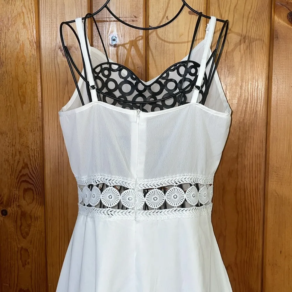 SHEIN white dress mini dress western wedding bridal dress size medium light - Image 6