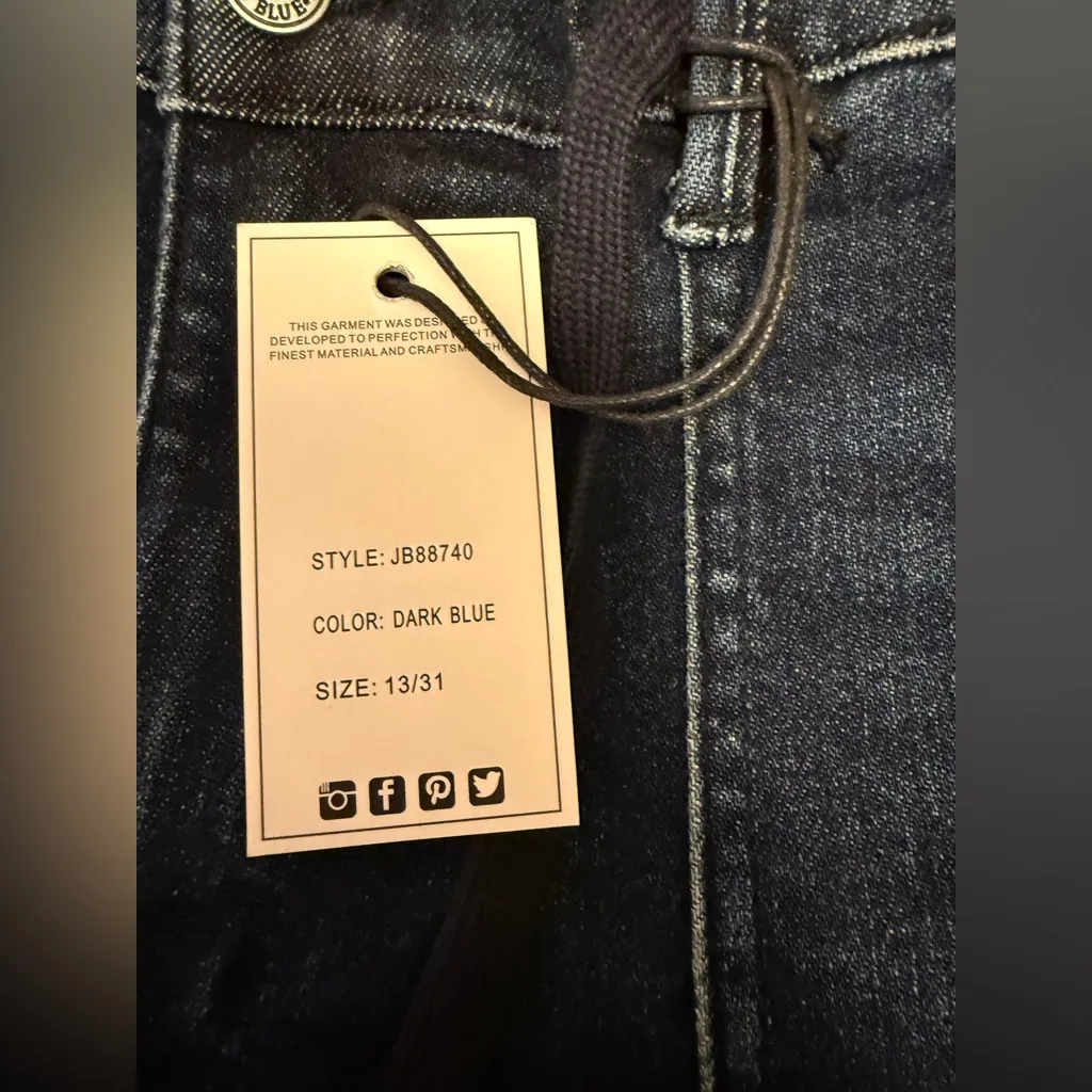 Judy Blue NWT Hi Rise Dark Wash Denim Cuffed Joggers 88740 Non Distressed 13/31 - Image 8