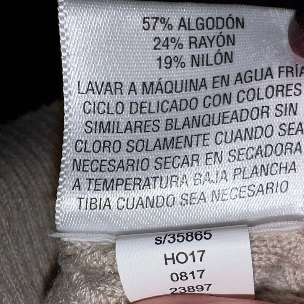 Style & Co. oatmeal long sleeved tie front tunic sweater medium - Image 6