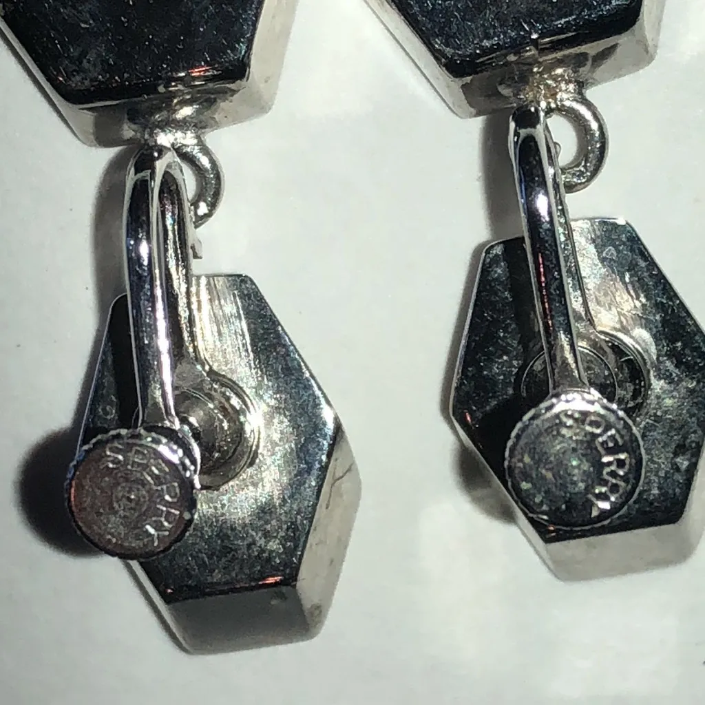 Sperry Brand Elegant Vintage Silver Tone Retro Boho Geometric Earrings - Image 5